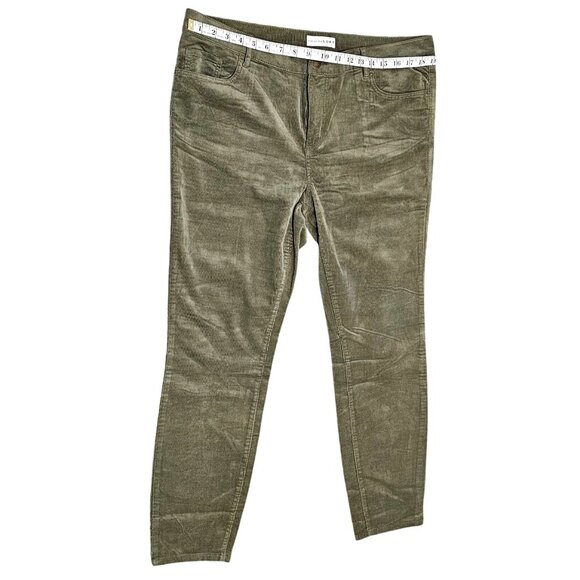 Loft Olive Green Modern Skinny Corduroy Pants Size 14 - Picture 9 of 9